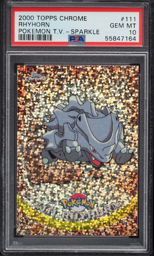 2000 Topps Chrome Pokemon Series 2 Sparkle Rhyhorn #111 PSA 10 GEM MINT