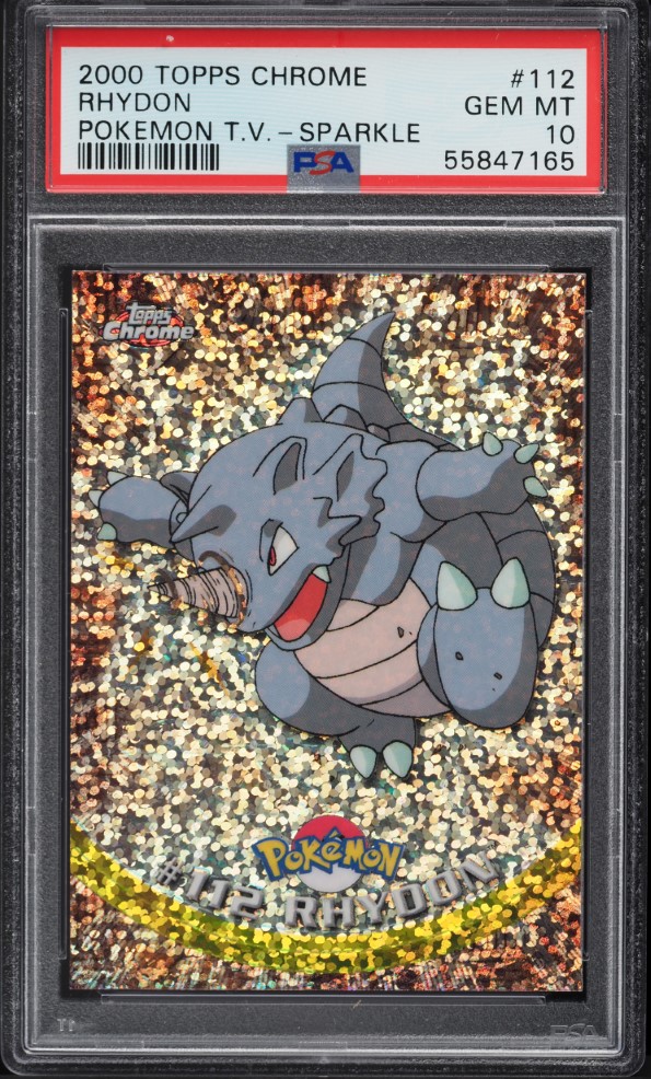 2000 Topps Chrome Pokemon Series 2 Sparkle Rhydon #112 PSA 10 GEM MINT