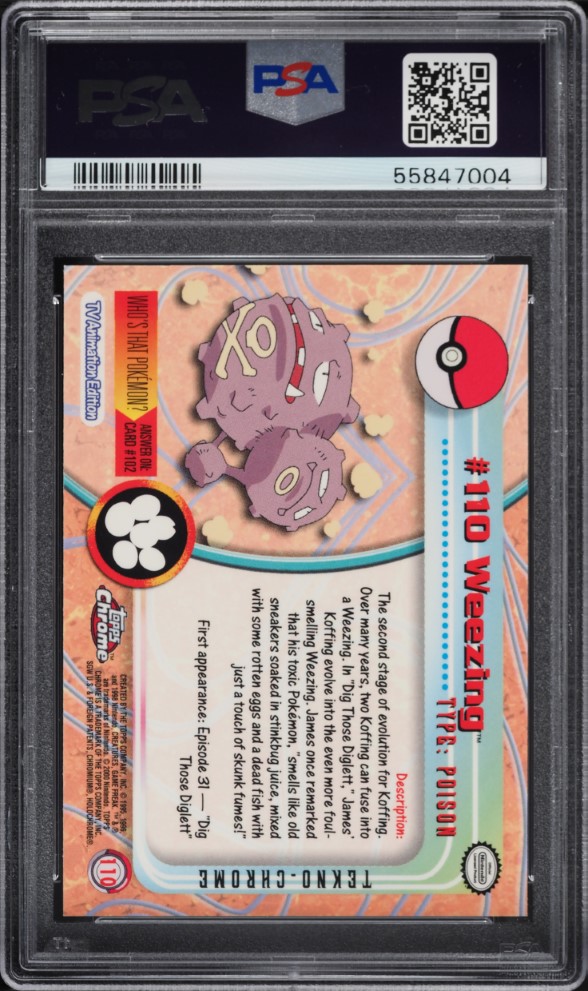 2000 Topps Chrome Pokemon Series 2 Tekno Weezing #110 PSA 10 GEM MINT on  Fanatics Collect