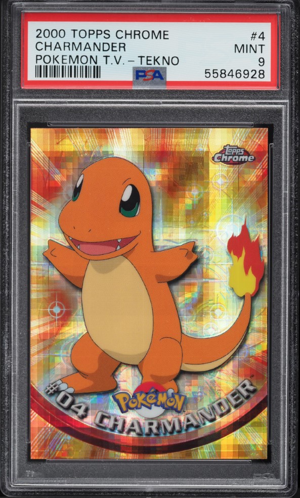 2000 Topps Chrome Pokemon Series 1 Tekno Charmander #4 PSA 9 MINT