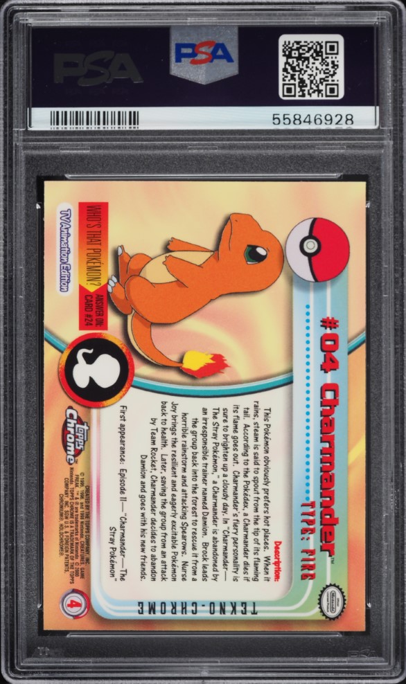 2000 Topps Chrome Pokemon Series 1 Tekno Charmander #4 PSA 9 MINT