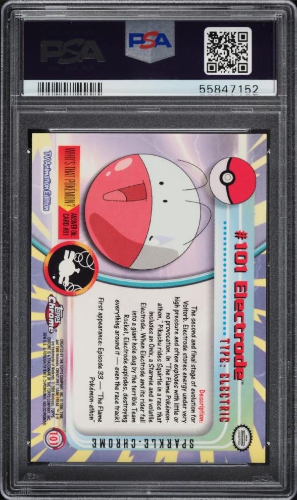 2000 Topps Chrome Pokemon Series 2 Sparkle Electrode #101 PSA 10 GEM MINT