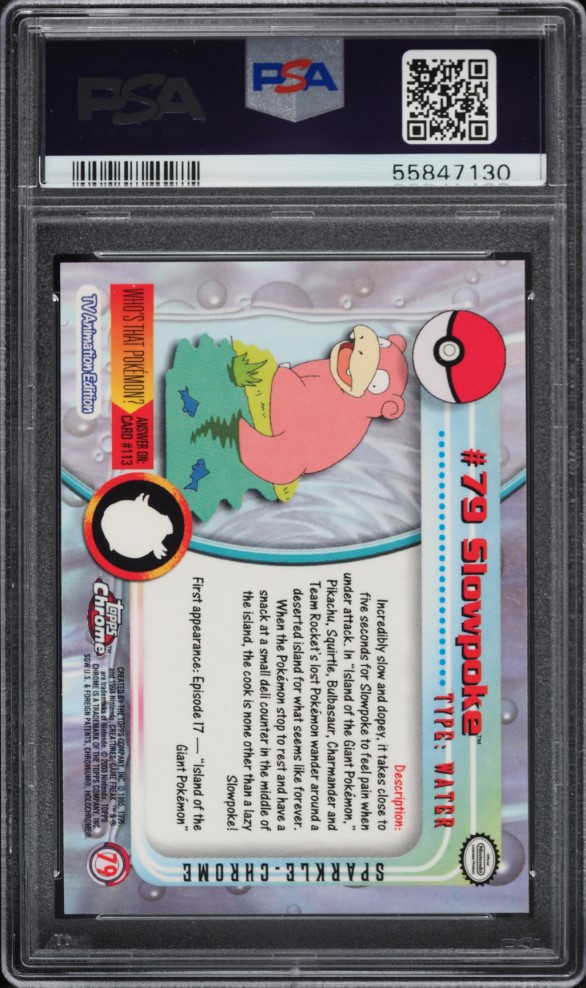 2000 Topps Chrome Pokemon Series 2 Sparkle Slowpoke #79 PSA 10 GEM MINT