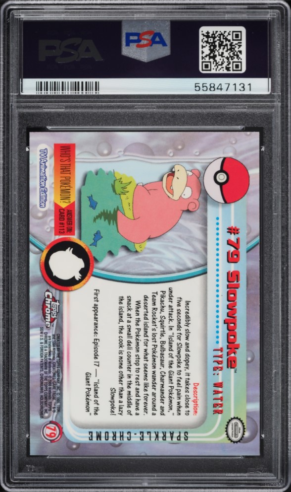 2000 Topps Chrome Pokemon Series 2 Sparkle Slowpoke #79 PSA 10 GEM MINT