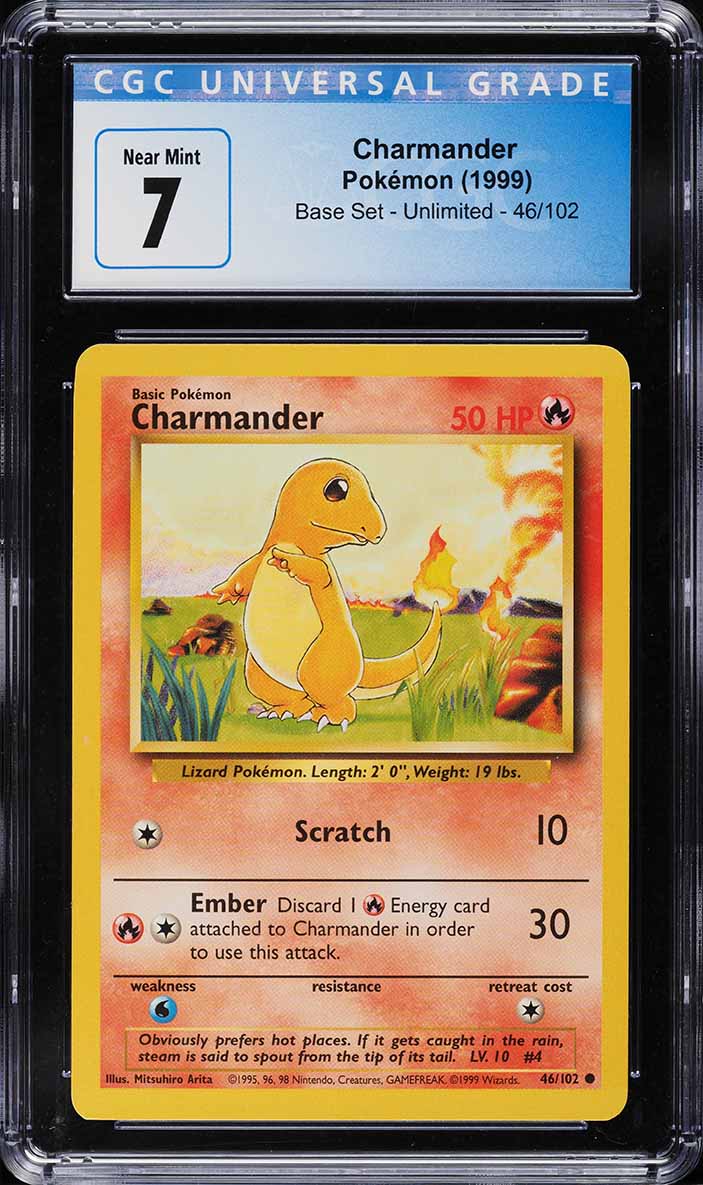 1999 Pokemon Base Set Charmander #46 CGC 7 NRMT