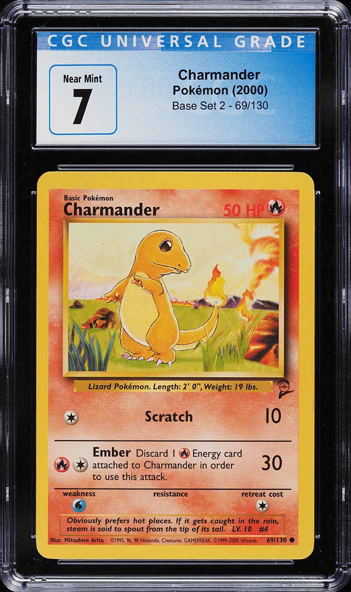 1995 charmander pokemon card value 50 82 2000 Pokémon Base Set 2 #69 CGC 7 NRMT on Fanatics Collect Your whole payment will then be refunded Pokemon - Charmander (46/102) -