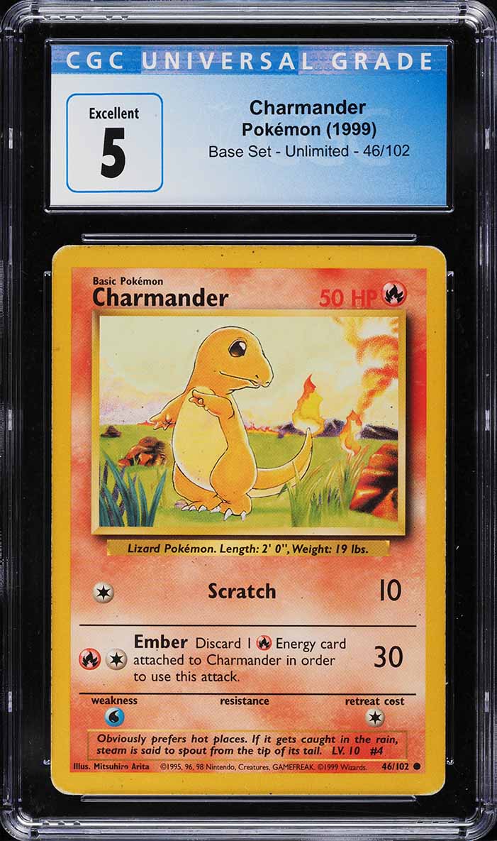 1999 Pokemon Base Set Charmander #46 CGC 5 EX