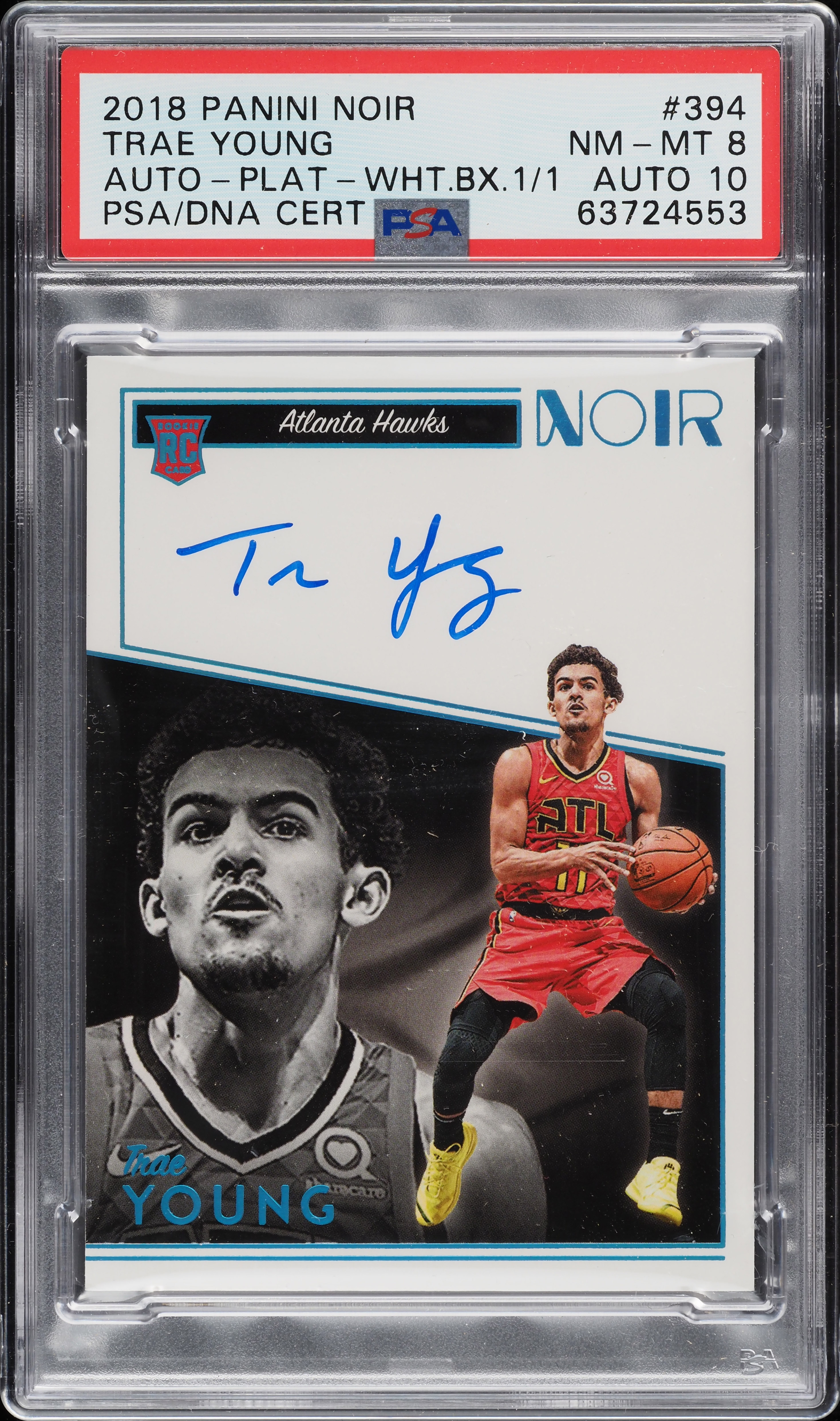 2018-19 Panini Noir Trae Young RC Auto