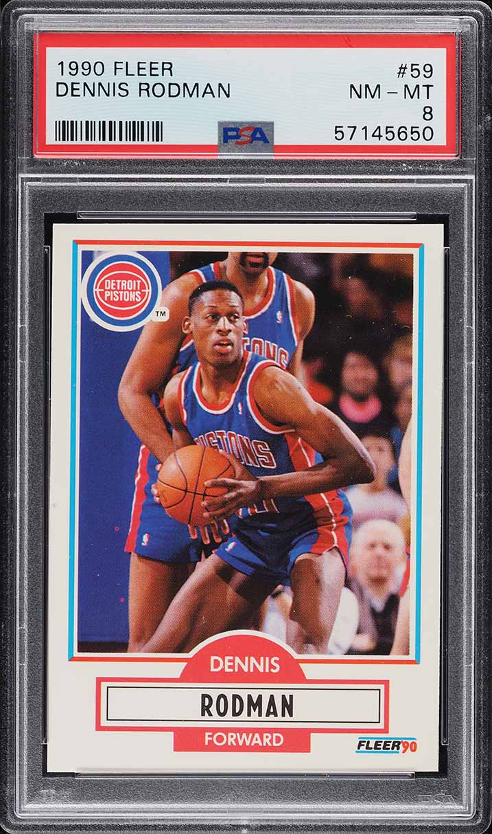 1990 Fleer Basketball Dennis Rodman #59 PSA 8 NM-MT