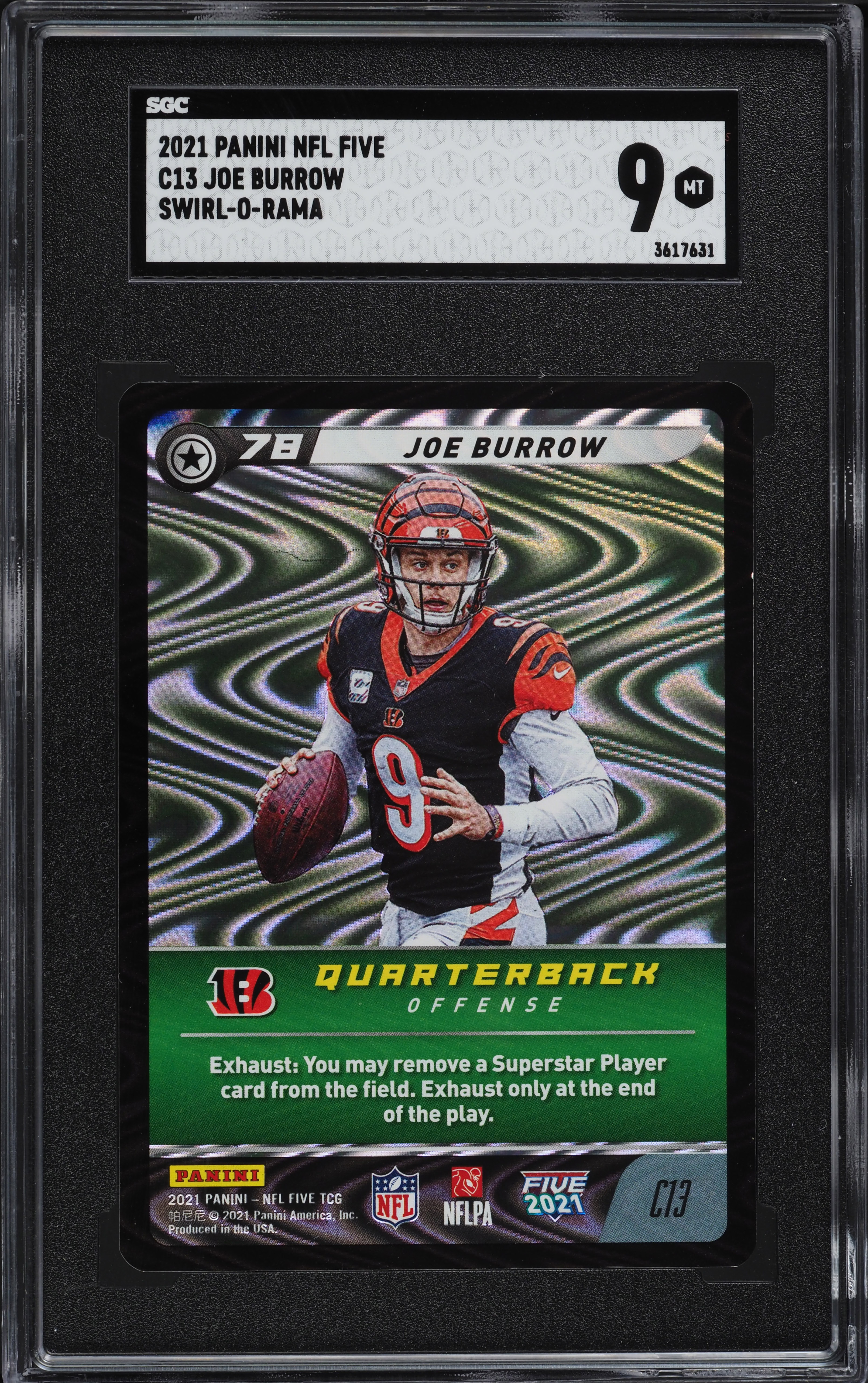 2021 Panini NFL Five Swirl-O-Rama Joe Burrow #C13 SGC 9 MINT