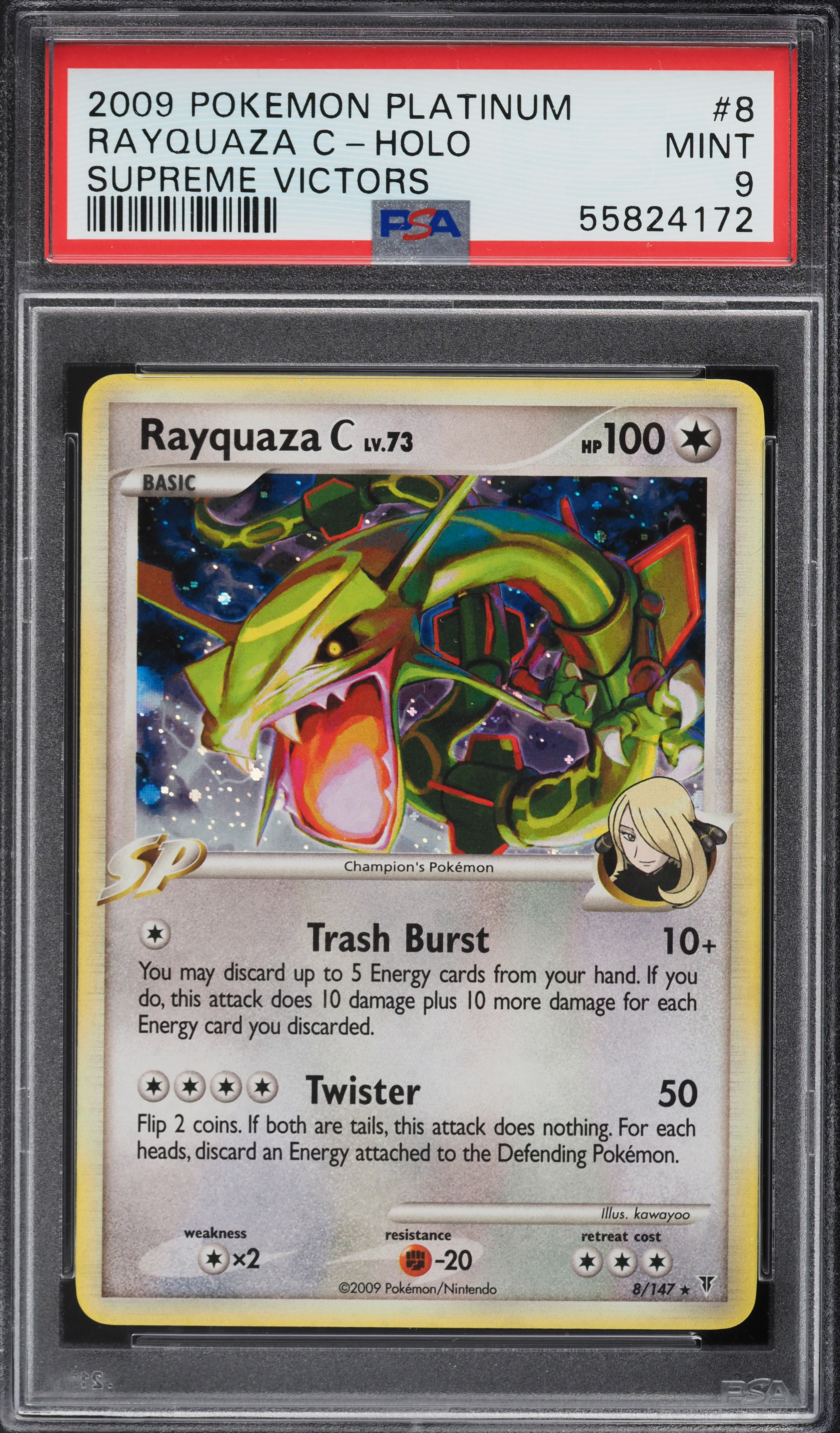 2009 Pokemon Platinum Supreme Victors Holo Rayquaza C #8 PSA 9