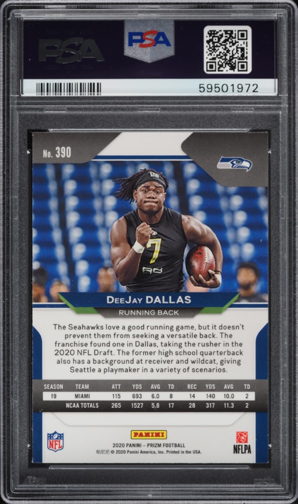 2020 Panini Prizm DeeJay Dallas ROOKIE #390 PSA 9 MINT