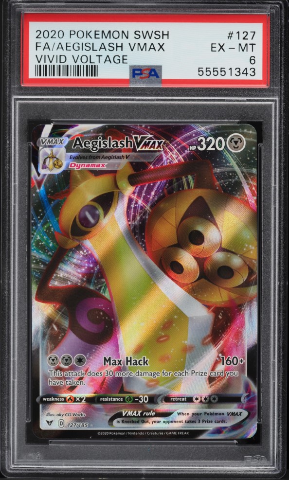 aegislash vmax pokemon card value 2021 Pokemon Vivid Voltage Full Art Aegislash Vmax #127/185 PSA 10 Gem Mint