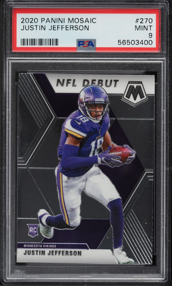 2020 Panini Mosaic Justin Jefferson ROOKIE #270 PSA 9 MINT