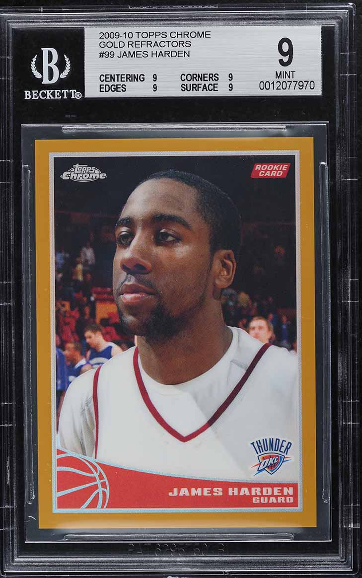 2009 Topps Chrome Gold Refractor James Harden ROOKIE 1/50 #99 BGS 9 MINT