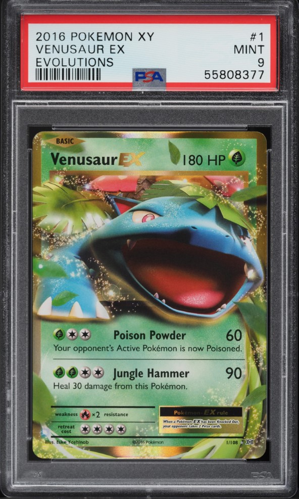 2016 Pokemon XY Evolutions Holo Venusaur EX #1 PSA 9 MINT