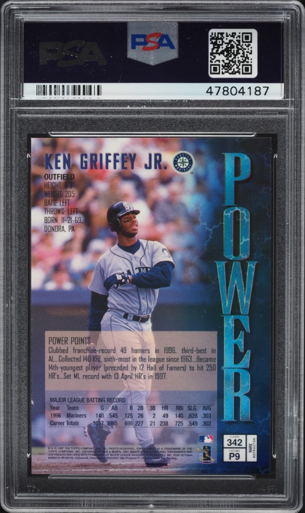 1997 Finest Refractor Ken Griffey Jr. #342 PSA 9 MINT