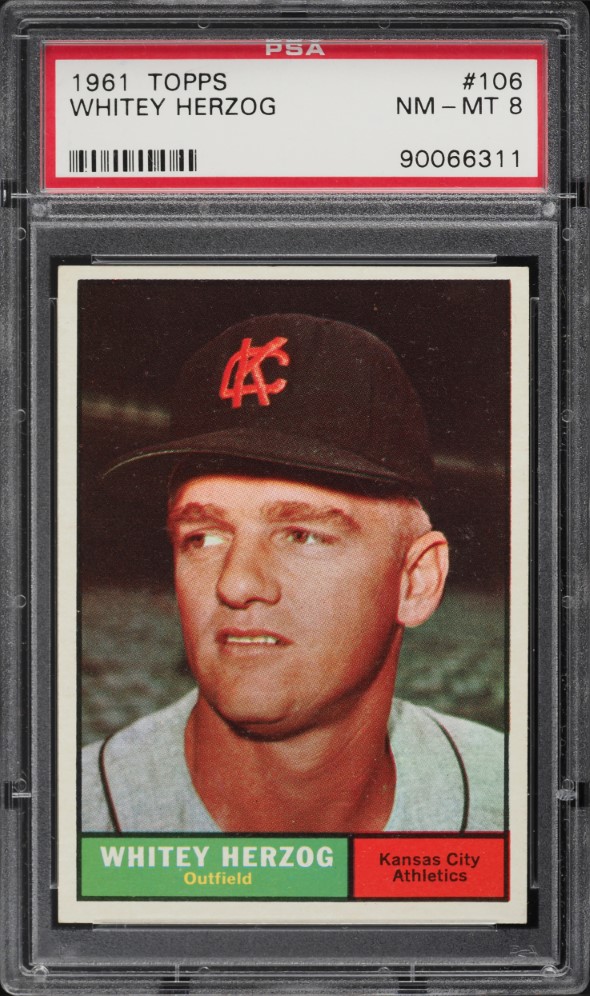1961 Topps Whitey Herzog #106 PSA 8 NM-MT