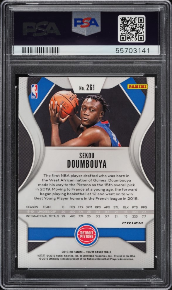 2019 Panini Prizm Green Prizms Sekou Doumbouya ROOKIE #261 PSA 9 MINT