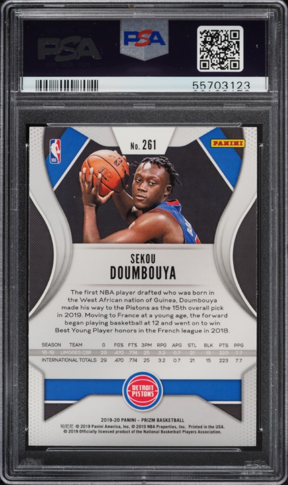 2019 Panini Prizm Sekou Doumbouya ROOKIE #261 PSA 10 GEM MINT