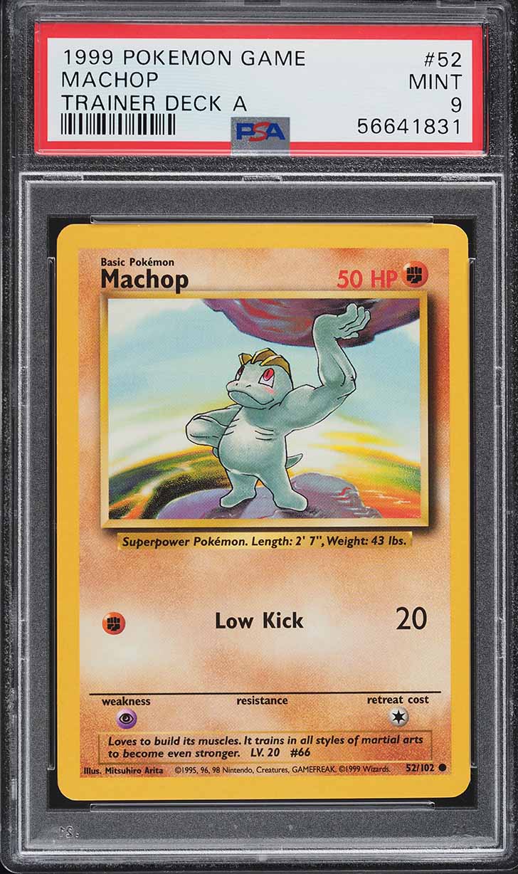 1999 Pokemon Base Set Trainer Deck A Machop #52 PSA 9 MINT on Fanatics  Collect