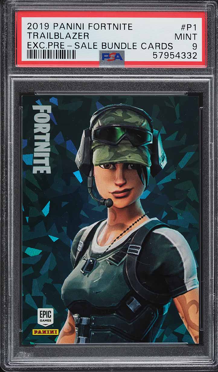 holographic fortnite card 2019 Panini Fortnite Series 1 Holo Crystal Shard Exclusives Trailblazer PSA  9 on Fanatics Collect