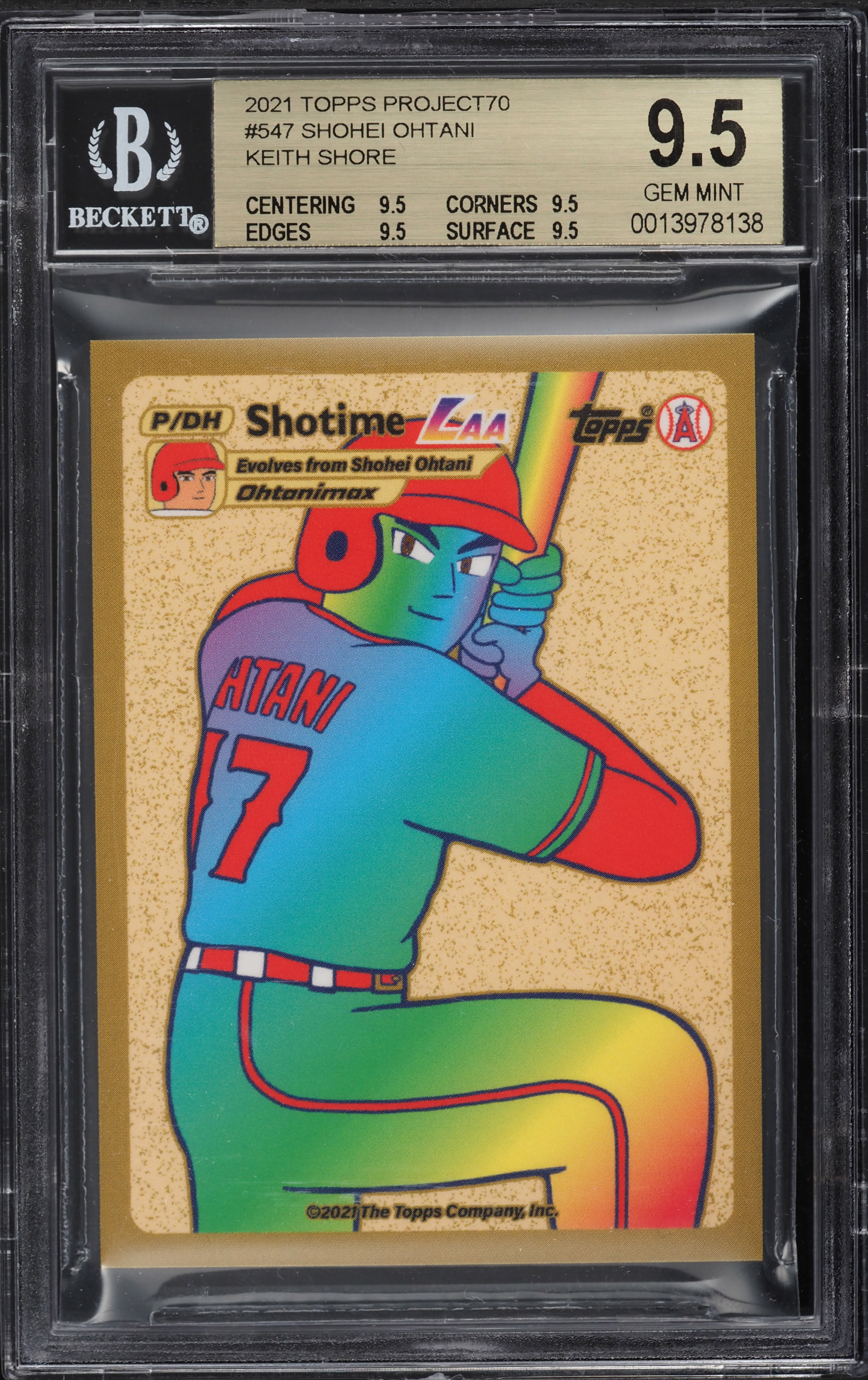 2021 Topps Project 70 By Keith Shore Shohei Ohtani #547 BGS 9.5