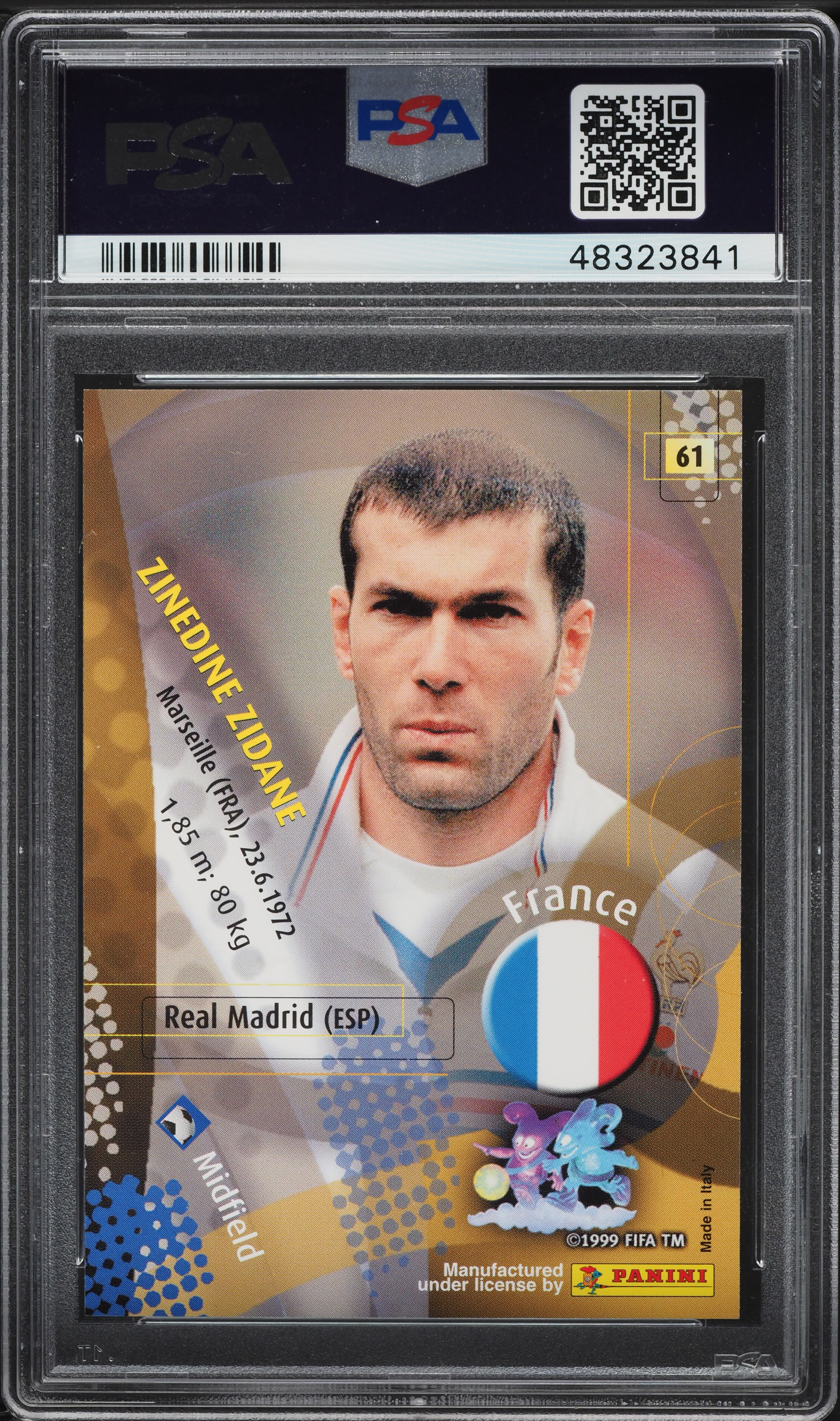 2002 Panini World Cup Korea Japan Zinedine Zidane #61 PSA 10 GEM