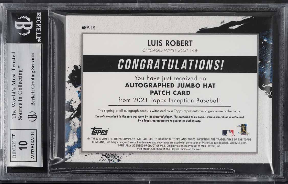 2021 Topps Inception Team Logo Luis Robert ROOKIE PATCH AUTO 1/5 BGS 9 MINT