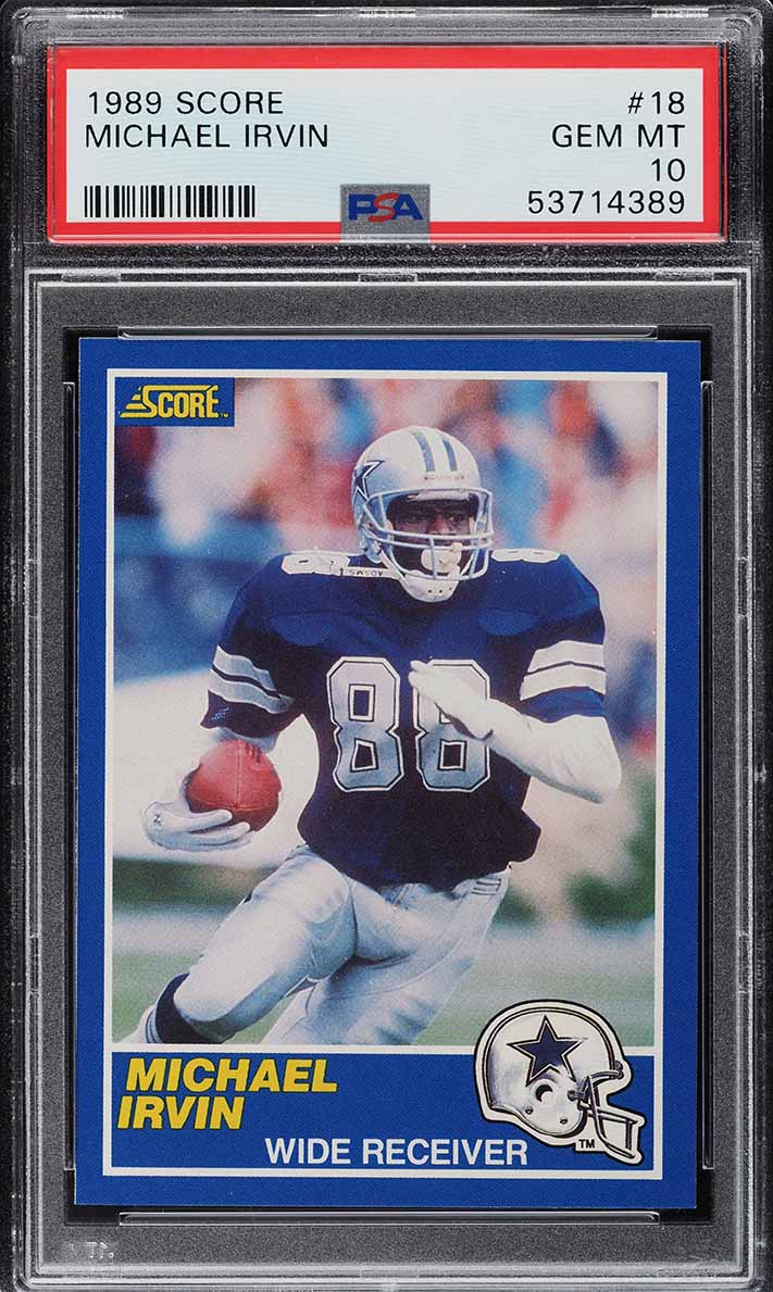 1989 Score Football Michael Irvin ROOKIE #18 PSA 10 GEM MINT