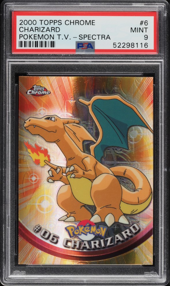 1997 Pokemon Japanese Topsun Checkered Prism Charizard #6 PSA 8 NM