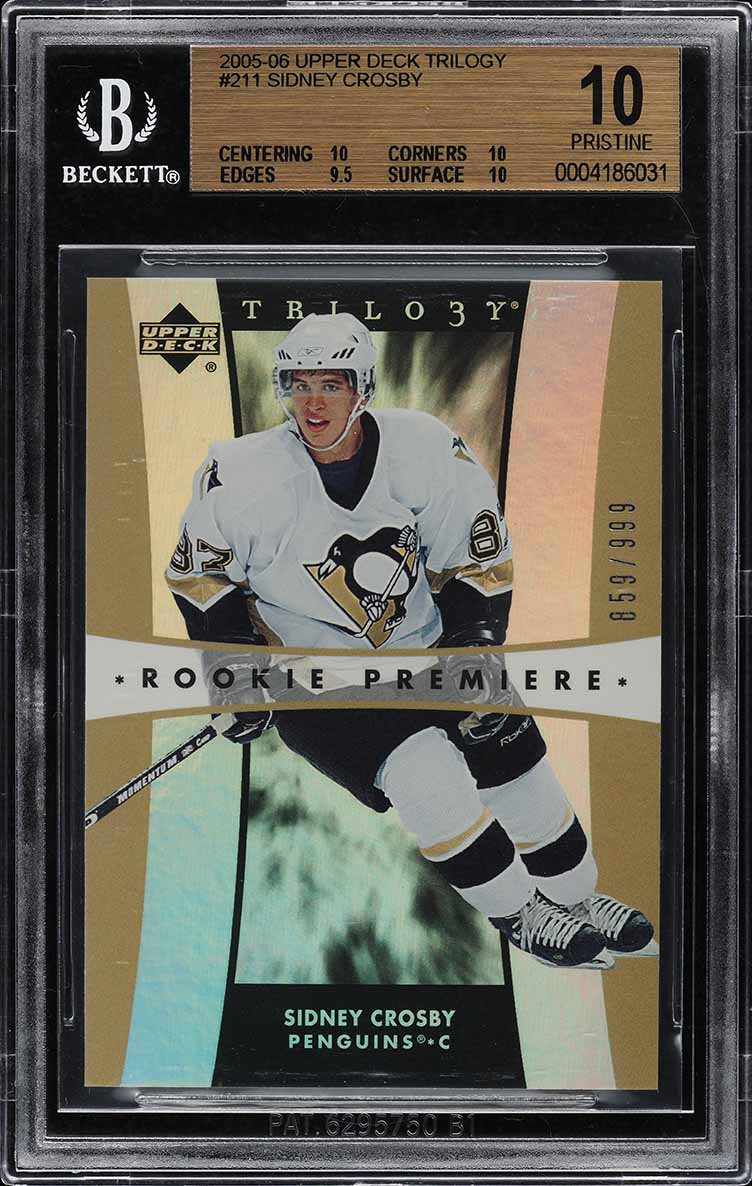 2005 Upper Deck Trilogy Sidney Crosby ROOKIE /999 #211 BGS 10 PRISTINE