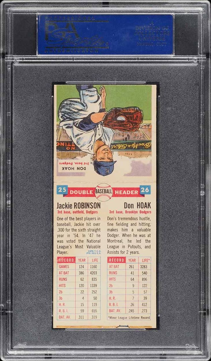 1955 Topps Doubleheaders Jackie Robinson & Don Hoak #25/26 PSA 7 NRMT