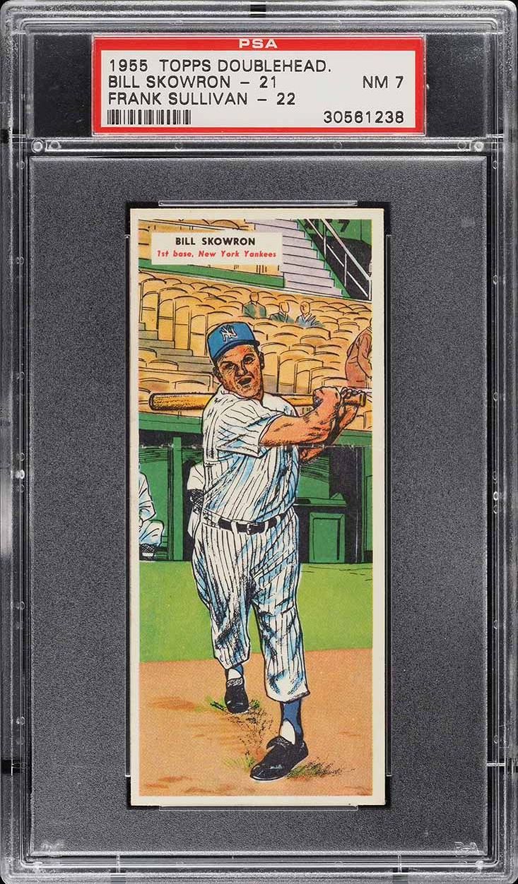 1955 Topps Double Headers Bill Skowron & Frank Sullivan #21/22 PSA 7 NRMT
