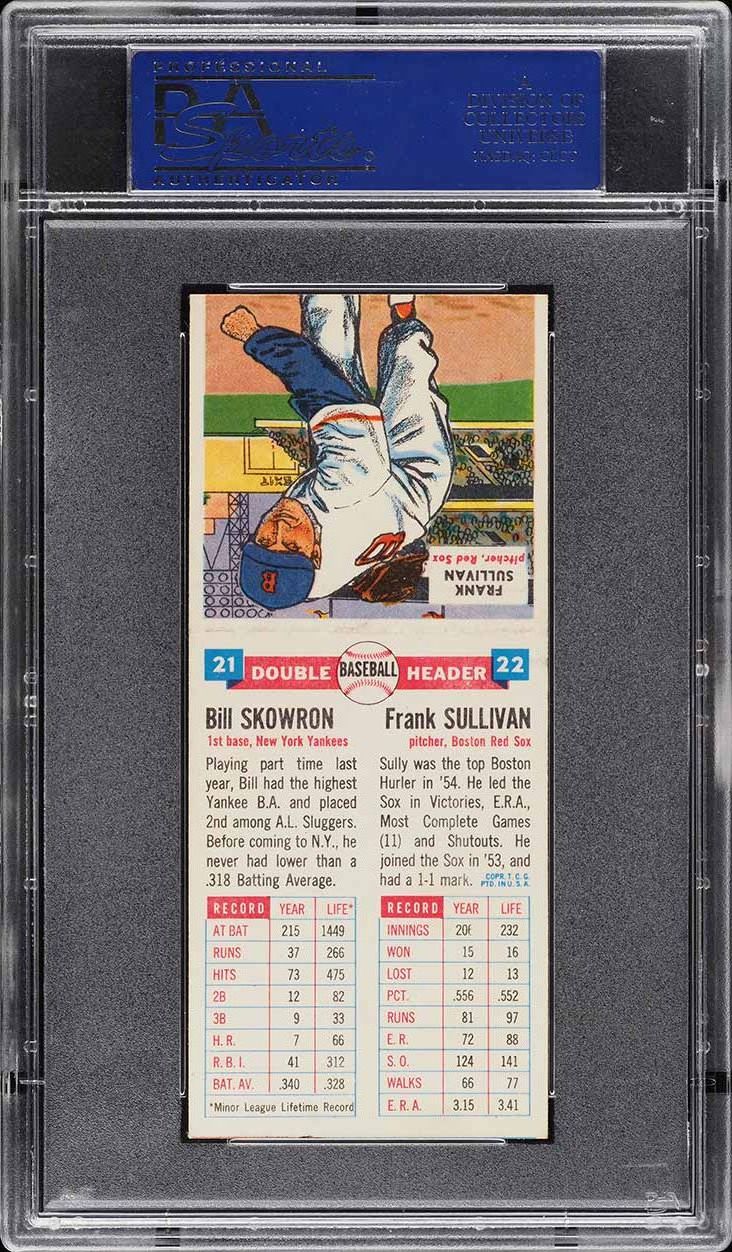 1955 Topps Double Headers Bill Skowron & Frank Sullivan #21/22 PSA 7 NRMT