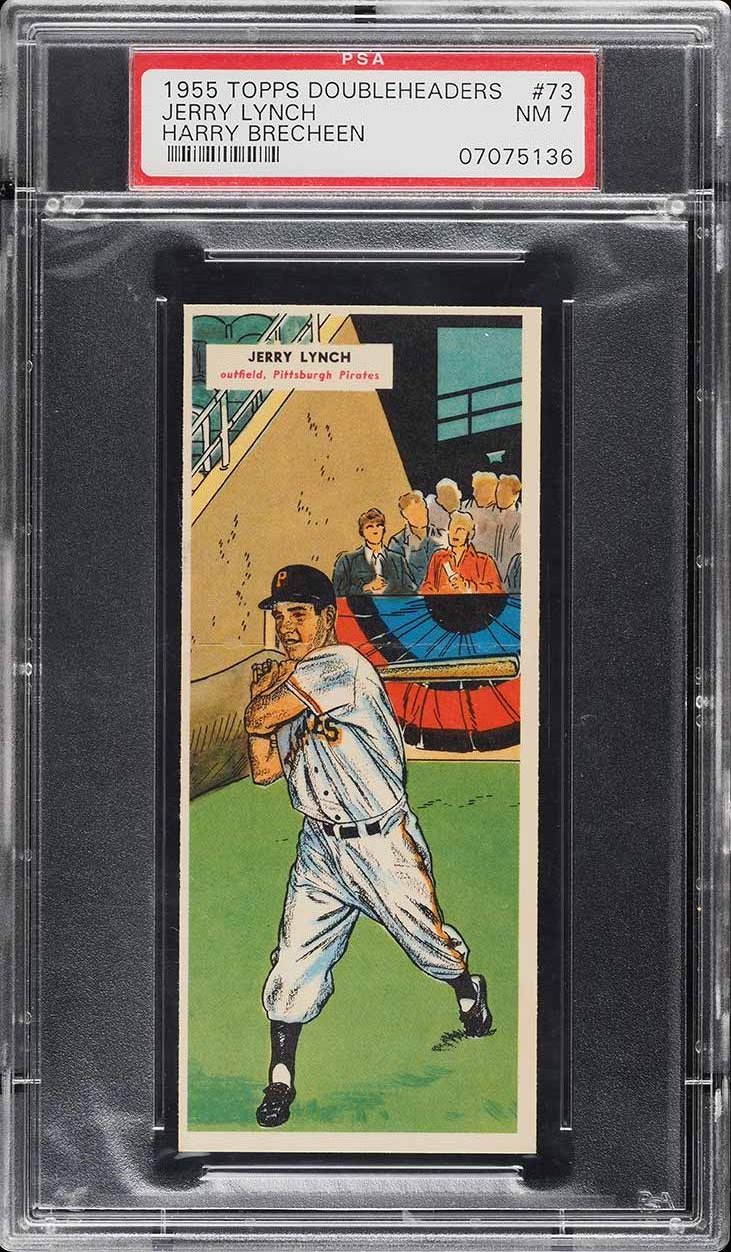 1955 Topps Double Headers Jerry Lynch & Harry Brecheen #73/74 PSA 7 NRMT