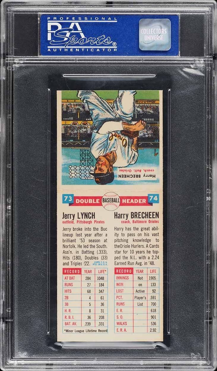 1955 Topps Double Headers Jerry Lynch & Harry Brecheen #73/74 PSA 7 NRMT