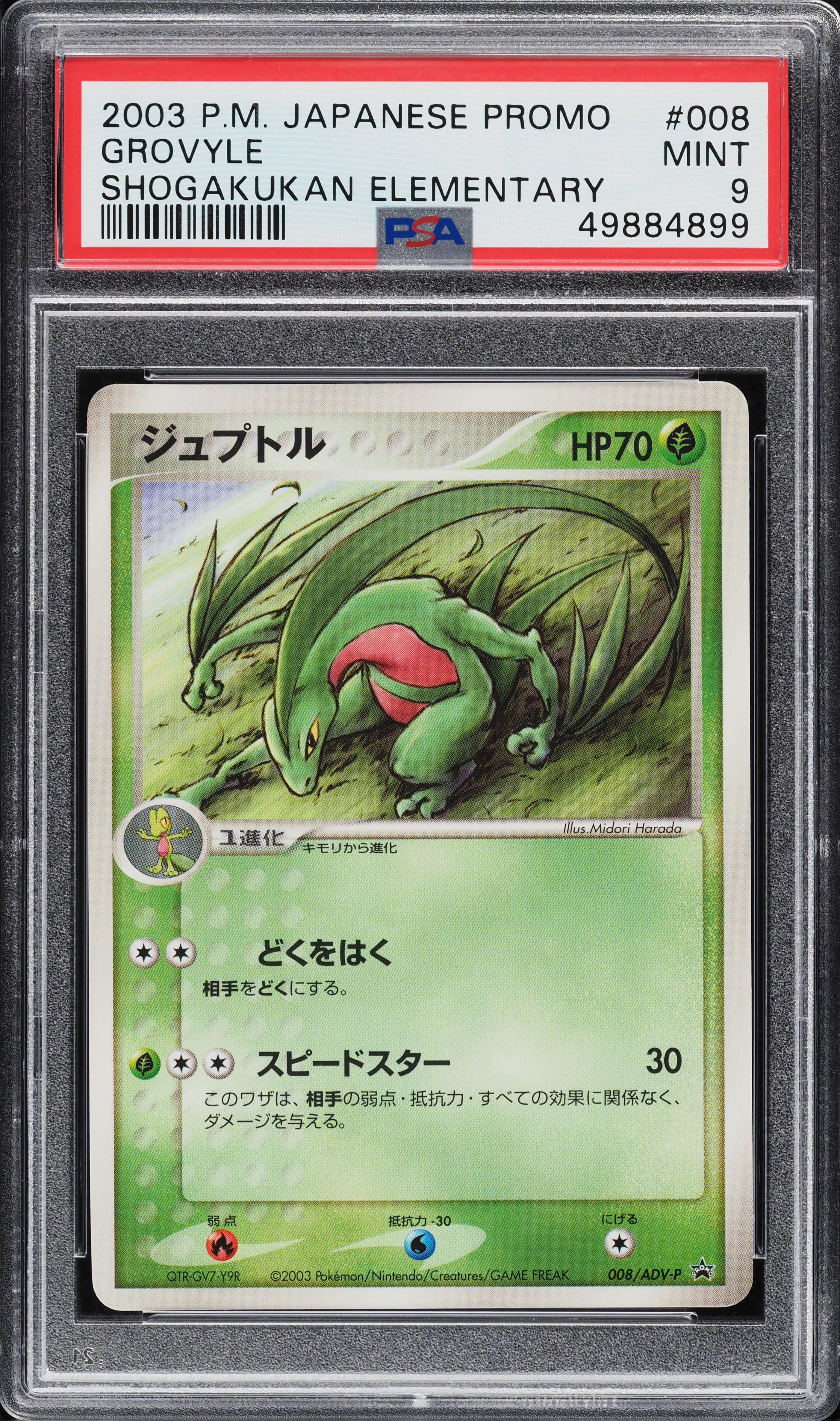 2003 Pokemon Japanese Promo Shogakukan Elementary Grovyle #8 PSA 9