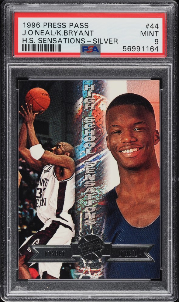 1996 Press Pass H.S. Sensations Silver O'Neal Kobe Bryant ROOKIE #44 PSA 9 MINT