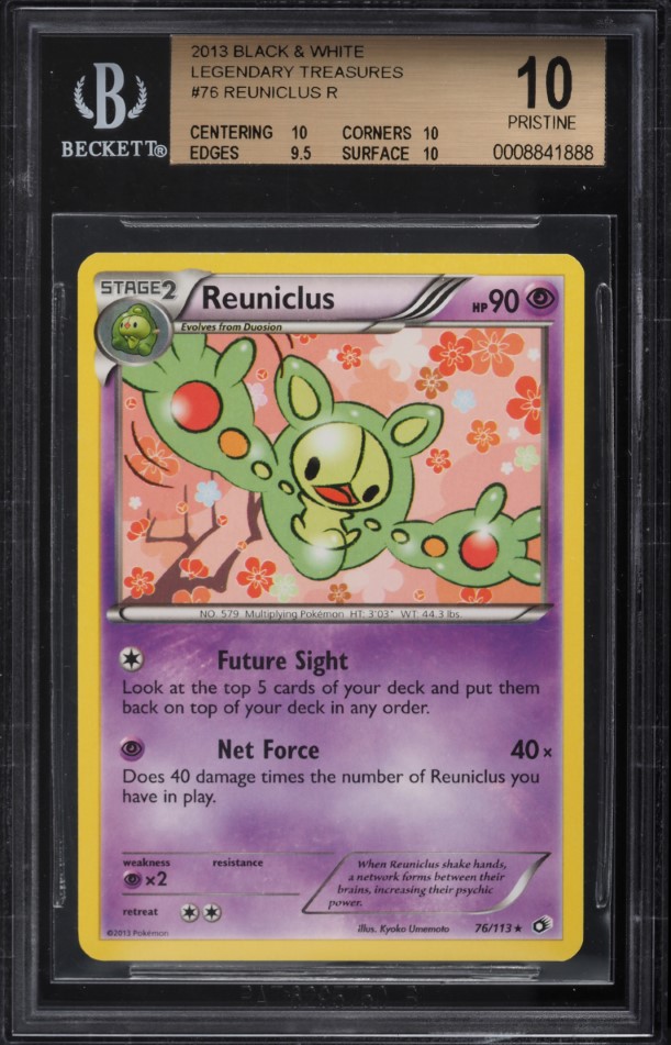 2013 Pokemon Black & White Legendary Treasures Reuniclus #76 BGS 10 PRISTINE