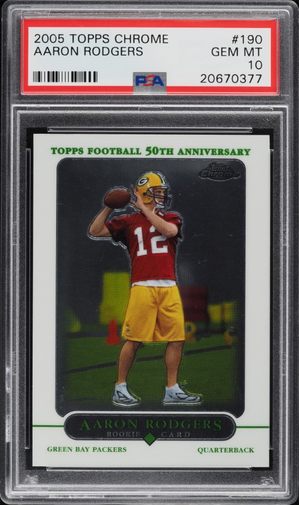 2005 Topps Chrome Aaron Rodgers ROOKIE #190 PSA 10 GEM MINT on