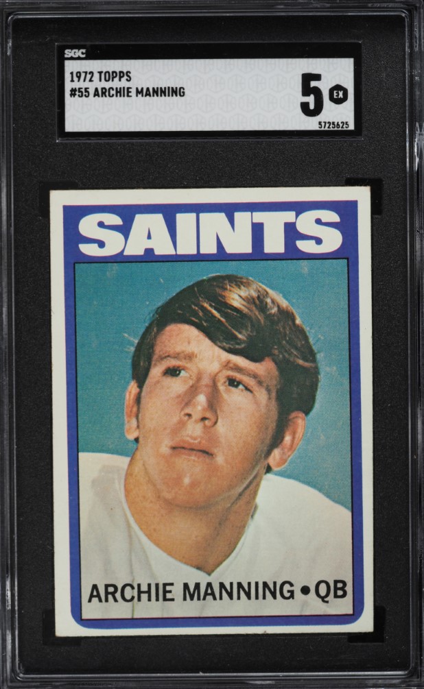 1972 Topps Football Archie Manning ROOKIE #55 SGC 5 EX