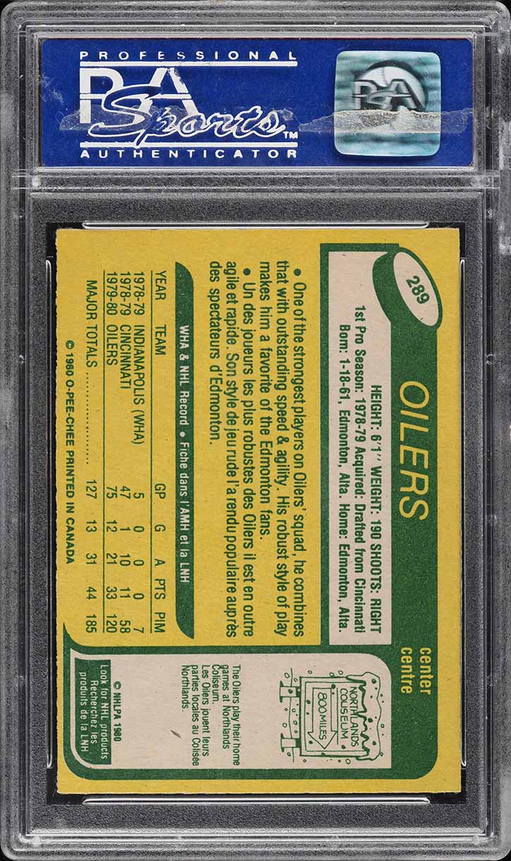 1980 O-Pee-Chee Hockey Mark Messier ROOKIE #289 PSA 8 NM-MT