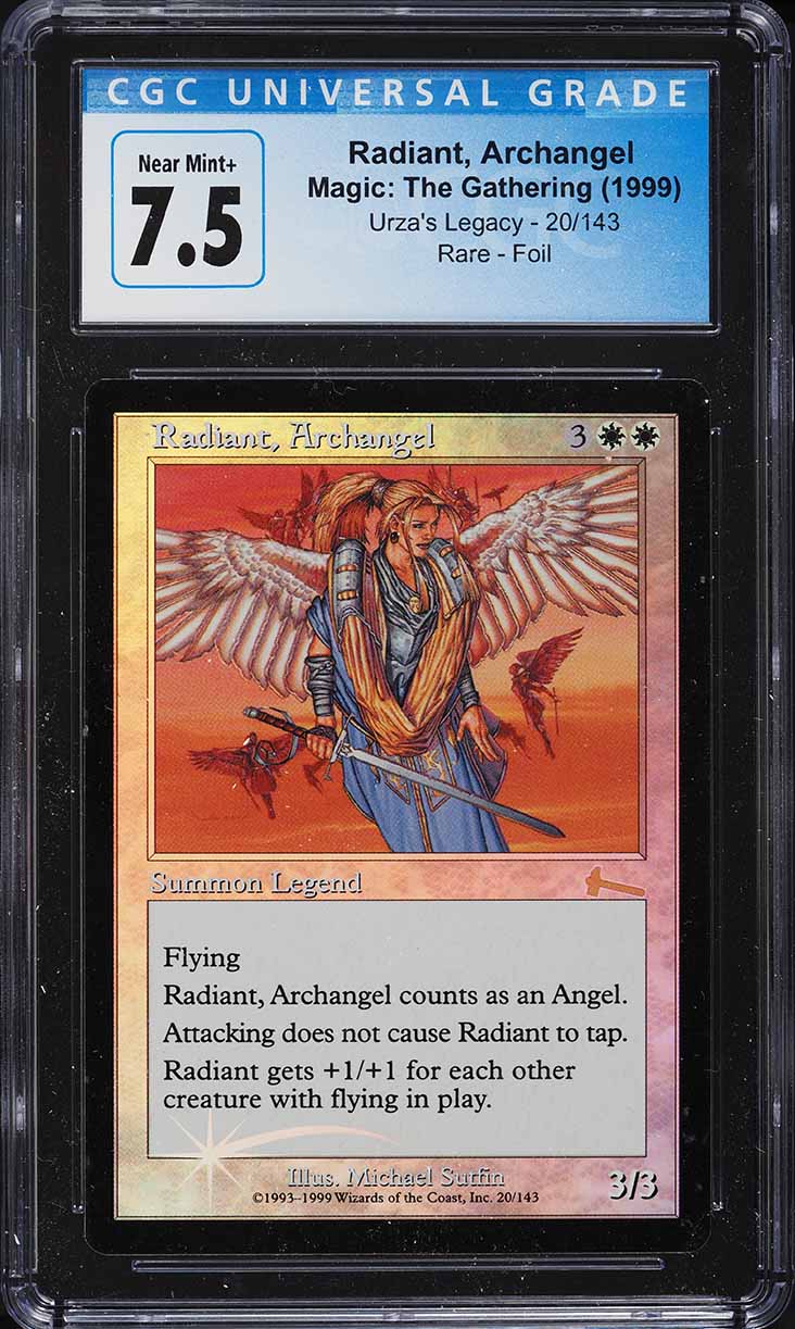 1999 Magic The Gathering MTG Urza's Legacy Foil Radiant, Archangel #20 CGC 7.5