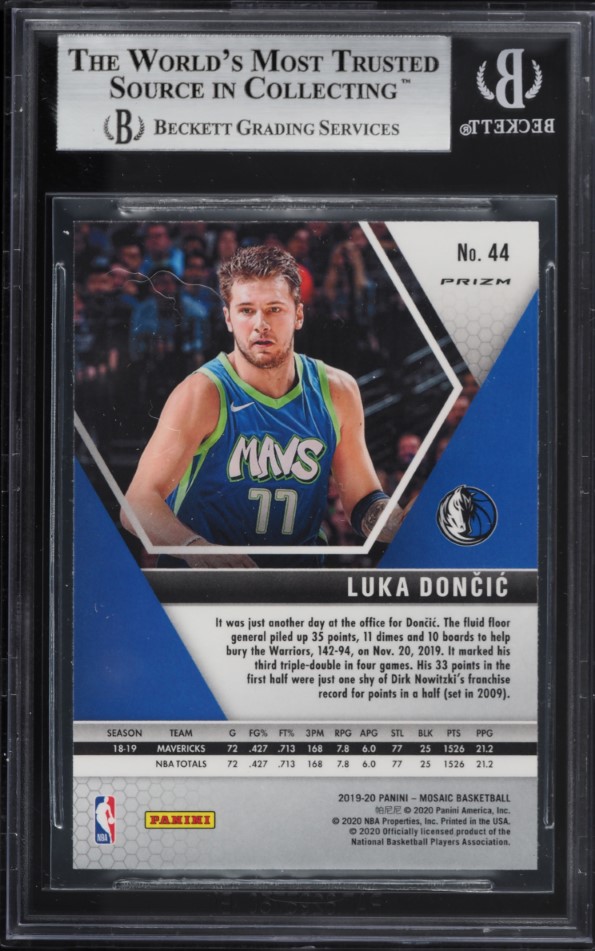 2019 Panini Mosaic Green Luka Doncic #44 BGS 9 MINT