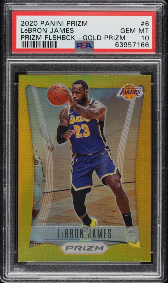 2020 Panini Prizm Flashback Gold Prizms LeBron James /10 #6 PSA 10 GEM MINT