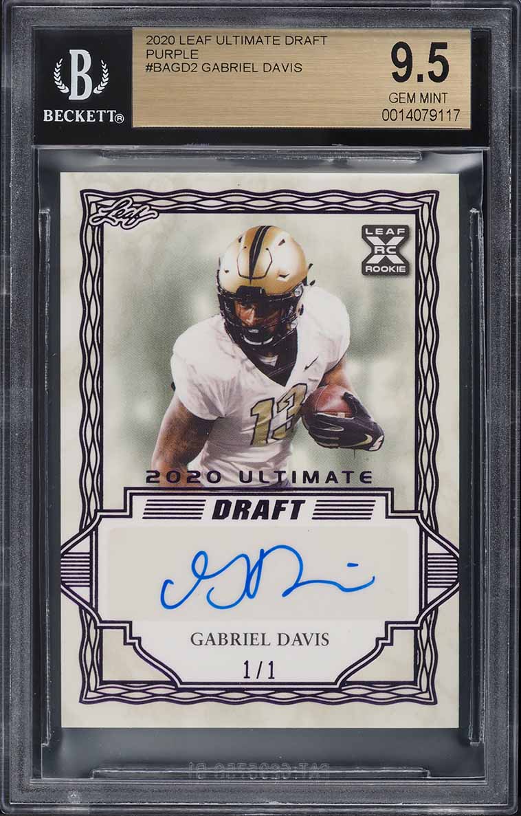 2020 Leaf Ultimate Draft Purple Gabriel Davis ROOKIE AUTO 1/1 #BA-GD2 BGS 9.5