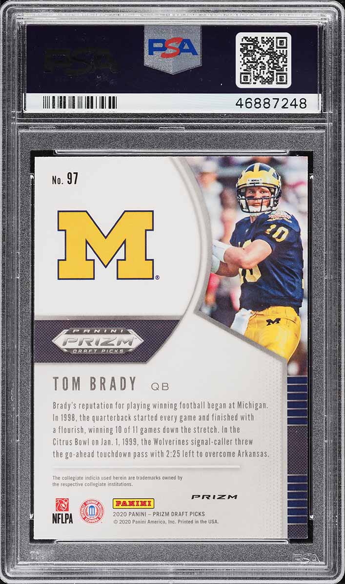 2020 Panini Prizm Draft Picks Green Prizms Tom Brady #97 PSA 10 GEM MINT