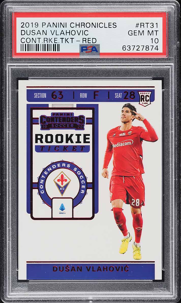 2019 Panini Chronicles Contenders Ticket Red Dusan Vlahovic ROOKIE #RT-31 PSA 10