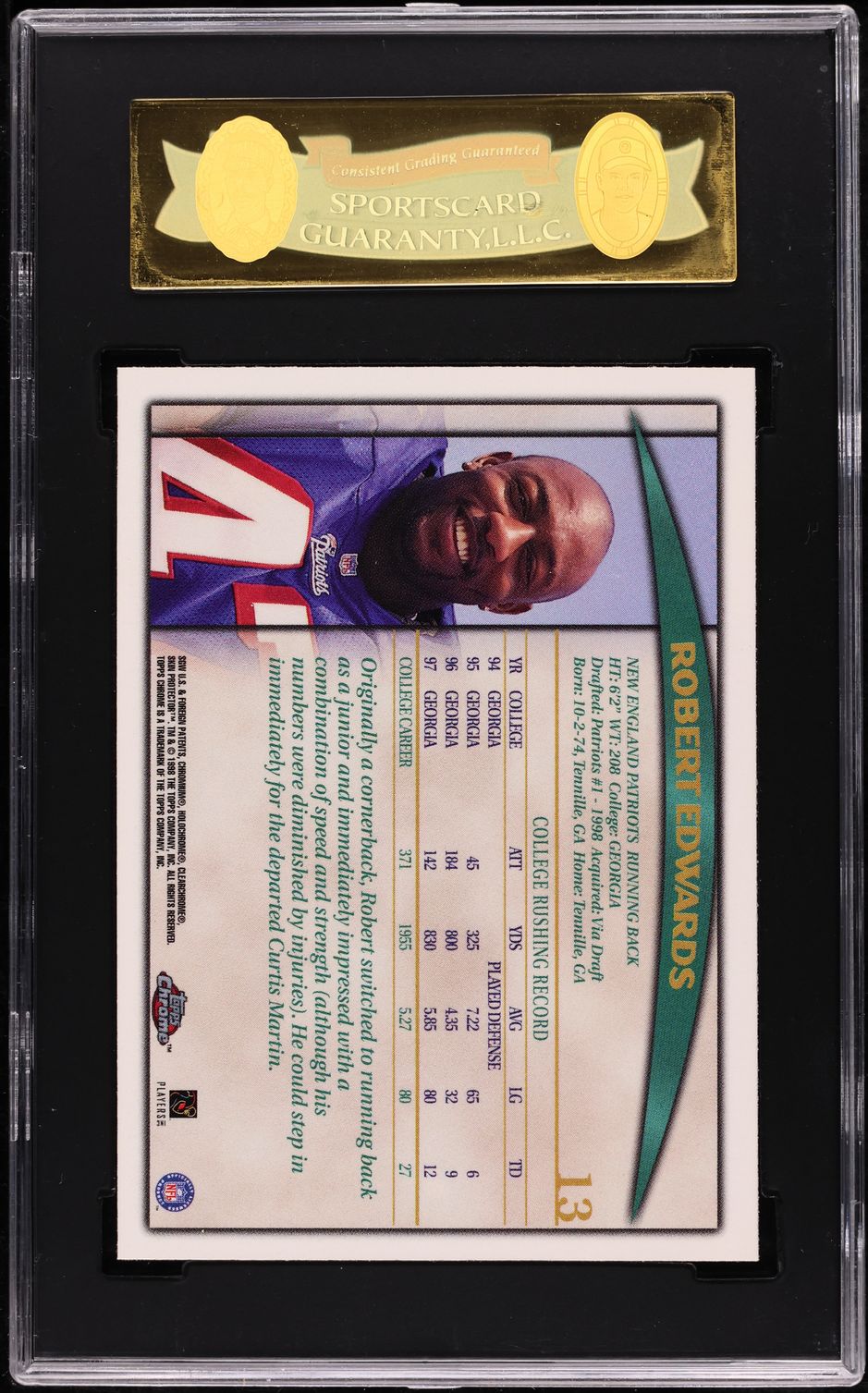 1998 Topps Chrome Robert Edwards ROOKIE #13 SGC 9 MINT